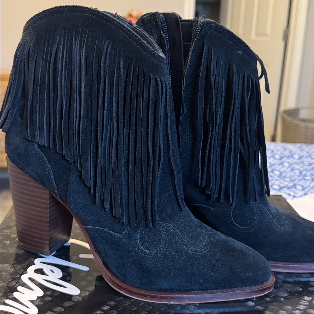 Fringe Suede Ankle Boots